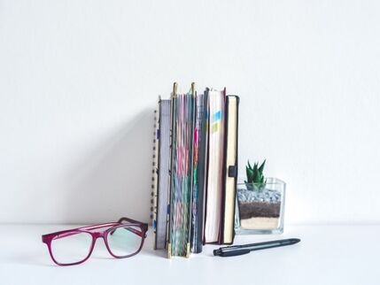 Books and a pair of glasses 