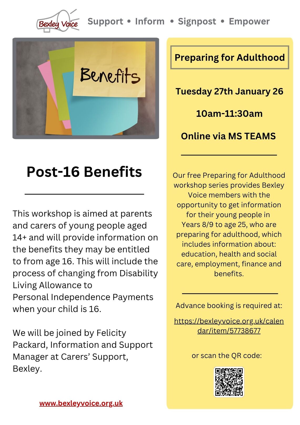 Post 16 Benefits 27.1.26