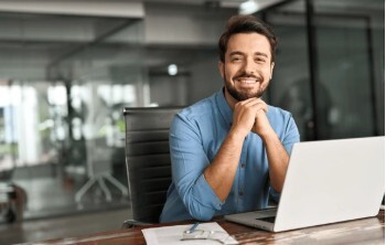 Professional man with laptop