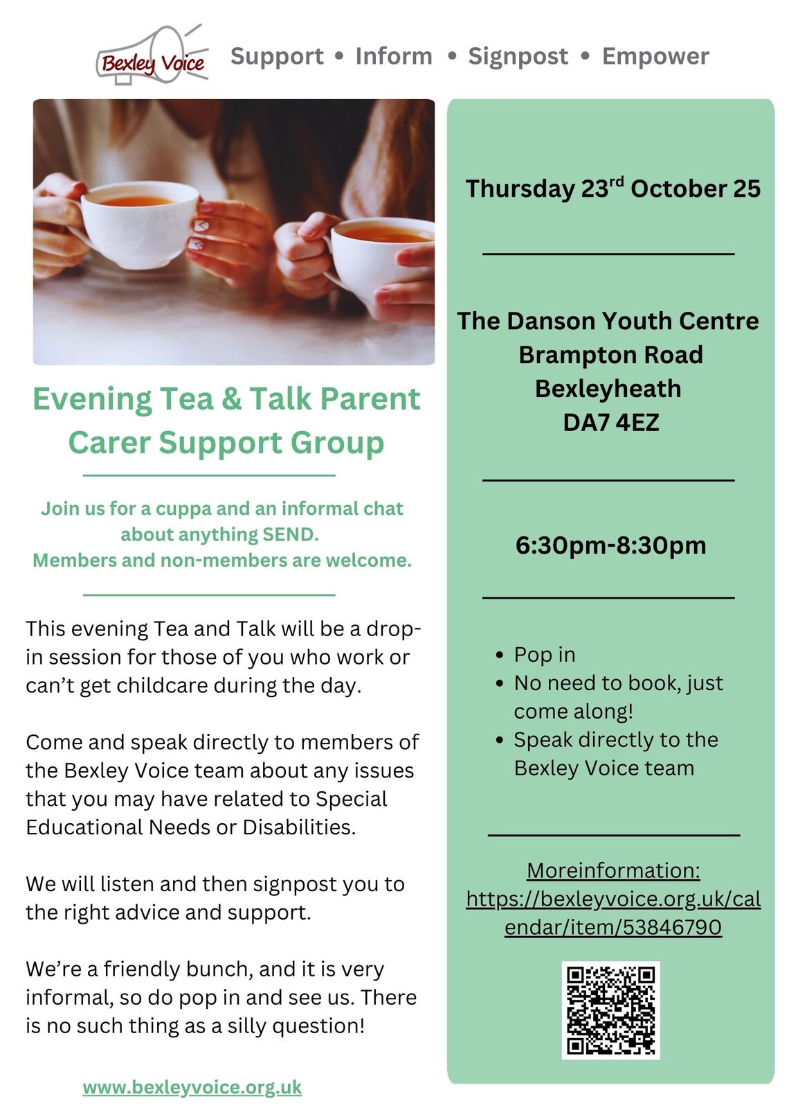 Tea & Talk Evening 23.10.25